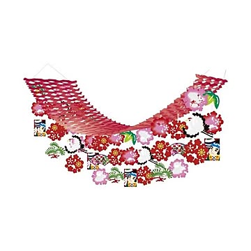 （まとめ） 和凧迎春プリーツハンガー 【×2セット】