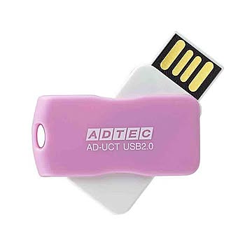 （まとめ）アドテック USB2.0回転式フラッシュメモリ 8GB ピンク AD-UCTP8G-U2R 1個【×3セット】