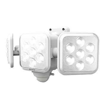 LED センサーライト/照明器具 【乾電池式 5W×3灯 1350ルーメン】 フリーアーム式 ムサシ 〔防犯対策用品〕