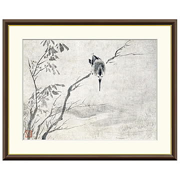 額絵 翡翠図 雪舟 61x49.5cm 三幸