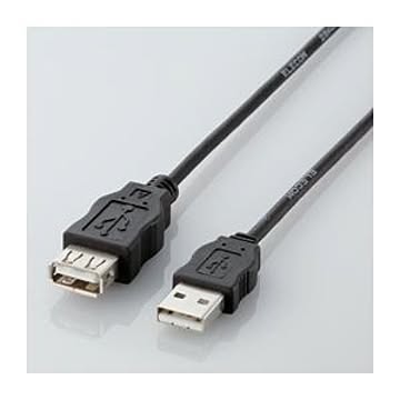 (まとめ)エレコム エコUSB延長ケーブル(2m) USB-ECOEA20【×5セット】