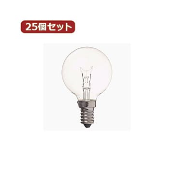 YAZAWA 25個セット ベビーボール球25WクリアE14 G501425CX25
