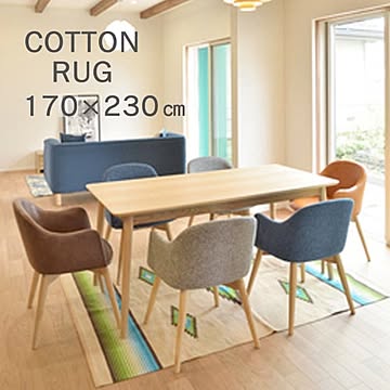 AZUMAYA ラグ TTR-166B 横170cm 縦230cm コットン 送料込み