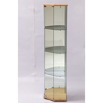 ガラス ディスプレイケース コレクションケース コーナー 4段 スリム 幅55×奥行43.5×高さ162cmリビング 店舗【代引不可】