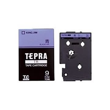 （まとめ）キングジム テプラTRテープ TC9B 青に黒文字 9mm×3セット