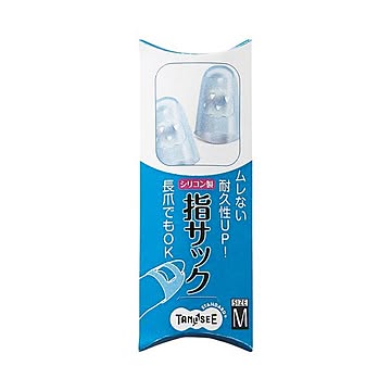 (まとめ) TANOSEE シリコンキャップ指サック M ブルー 1パック（4個） 【×30セット】