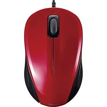 （まとめ） サンワサプライ 静音有線ブルーLEDマウス レッド MA-BL9R 1個 【×3セット】