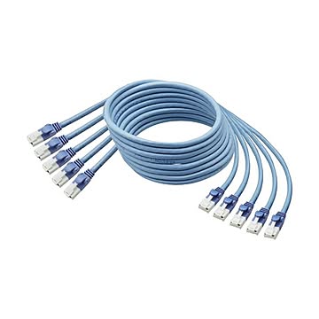 （まとめ） TANOSEE 爪折れ防止LANケーブル（CAT6） ブルー 1m 1パック（5本） 【×2セット】