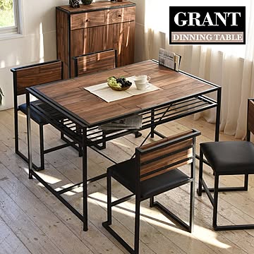 GRANT　ダイニングテーブル GRDT-120 GRANT ダイニングテーブル幅120 天然木 北欧 木製 テーブル 作業台 ダイニングセット 北欧 木製 アイアン おしゃれ オイル アンティーク