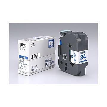まとめ マックス ビーポップ ミニPM-36、36N、36H、24、2400・レタリLM-1000、LM-2000共通消耗品 8m LM-L524SW 白 青文字 1巻8m入 ×2セット
