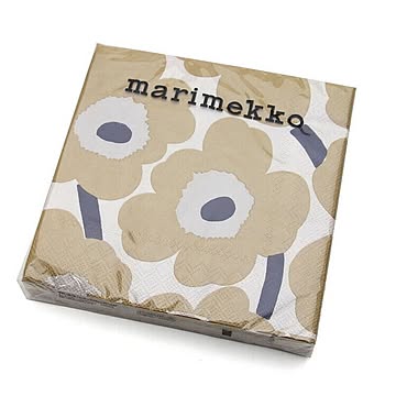 マリメッコ ペーパーナプキン ウニッコ クリームリネン 33x33cm 20枚入り marimekko UNIKKO