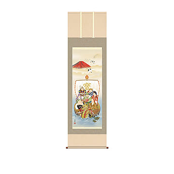 吉祥龍頭宝船 掛軸 m13205