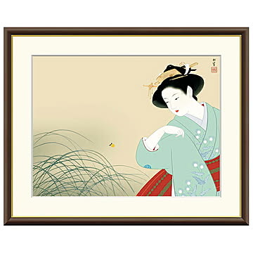 額絵 新螢 上村松園 61x49.5cm 三幸