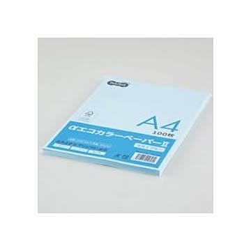 （まとめ） TANOSEE αエコカラーペーパーII A4 スカイブルー 少枚数パック 1冊（100枚） 【×15セット】