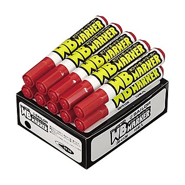 (まとめ) セーラー万年筆 再生工場 WBマーカー赤 26-4129-430 1セット（10本） 【×10セット】