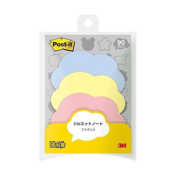 （まとめ）3M ポスト・イット シルエットノート強粘着タイプ フキダシ2 3色 SSS-FKR2 1パック（3冊）【×20セット】