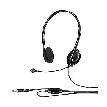(まとめ) バッファロー両耳ヘッドバンド式ヘッドセット 4極 ブラック BSHSHCS100BK 1個 【×10セット】
