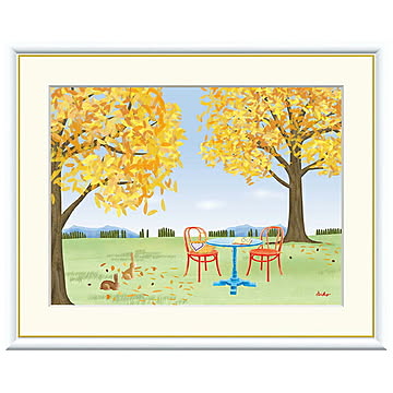 額絵 どんぐりの木 鈴木みこと 42x34cm 三幸