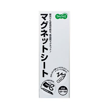 (まとめ) TANOSEE マグネットカラーシート レギュラー 300×100×0.8mm 白 1セット（10枚）  【×10セット】