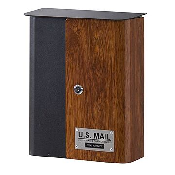 郵便ポスト 郵便受け 幅26.5×奥行12×高さ32.5cm スチール製 木目調 玄関 エントランス 入口