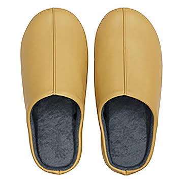 レザー調 チャールススリッパ イエロー M 【プラザセレクト】