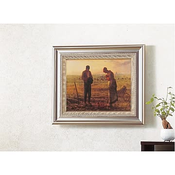 【世界の名画】名画額縁 複製画 絵画額 ■ ミレー名画額Ｆ6AS「晩鐘」 ひも付き