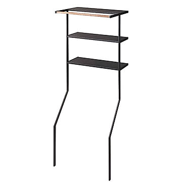 タワー 立て掛けランドリーシェルフ ブラック