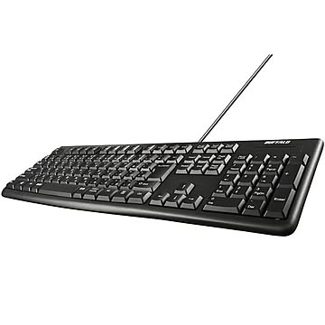 バッファロー（サプライ） USB接続 有線スタンダードキーボード ロングケーブル ブラック BSKBU100LBK