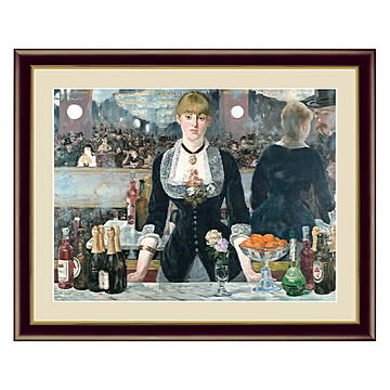 アート 額絵 フォリー・ベルジェールのバー マネ 本紙サイズ F4(約31x23cm) 額サイズ 42x34cm 三幸