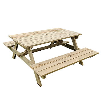 テーブル 組立式 ひのき ピクニックテーブル 防腐加工 無塗装 国産 幅1490x奥行1650〜1745x高さ700mm 住まいスタイル