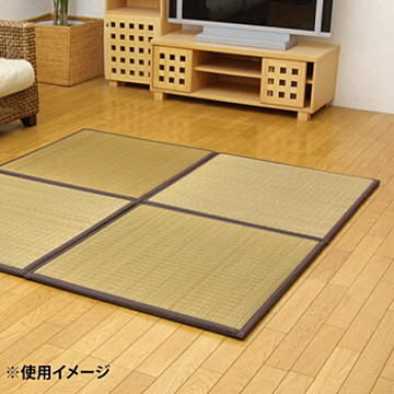 純国産 置き畳 ユニット畳 ふっくらピコ 82×82×2.2cm 9枚1セット ウレタンチップ+硬綿 ブラウン