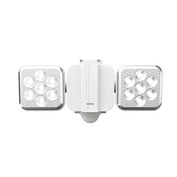 LED センサーライト/照明器具 【乾電池式 5W×2灯 900ルーメン】 フリーアーム式 ムサシ 〔防犯対策用品〕