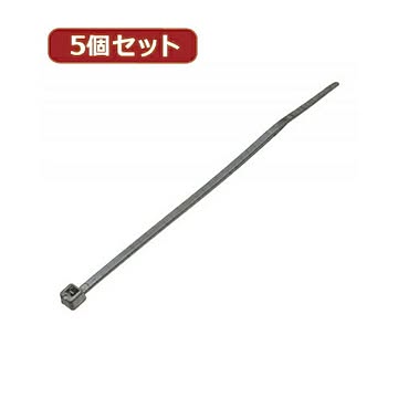 YAZAWA 耐候性束ねるバンド 5個セット 100mm 黒 20本入 FTW100K20X5