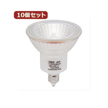 YAZAWA 10個セット エコクールハロゲンシャイン 75W形 E11 中角 2個パック JDR110V50WUVMKH2E112PX10