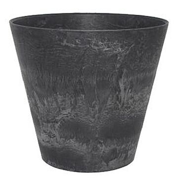 アートストーン ラウンド 37cm ブラック ／底面給水型植木鉢（底栓付）
