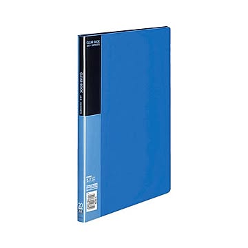 コクヨ クリヤーブックベーシック固定式 A4タテ 20ポケット 背幅17mm 青 ラ-B20B 1セット10冊