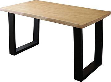 ネル ヴィンテージデザインダイニングテーブル 天然木無垢材 W140 ライトブラウン