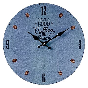 モチーフクロック/壁掛け時計 【Lサイズ/COFFEE BREAK-blue- コーヒー ブレイク ブルー】 直径33cm