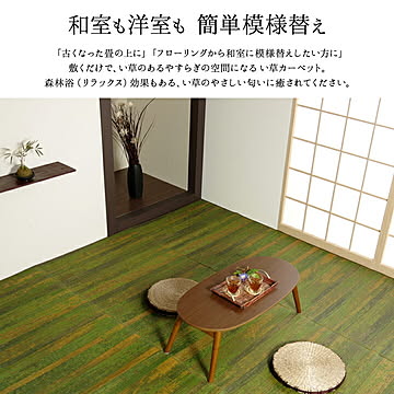 純国産 い草花ござカーペット カイン 江戸間8畳 約348×352cm