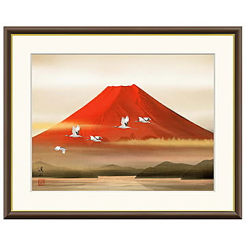 額絵 赤富士飛翔 伊藤渓山 42x34cm 三幸