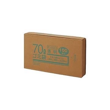 （まとめ）クラフトマン 70Lゴミ袋 透明 ボックス入 100枚【×3セット】