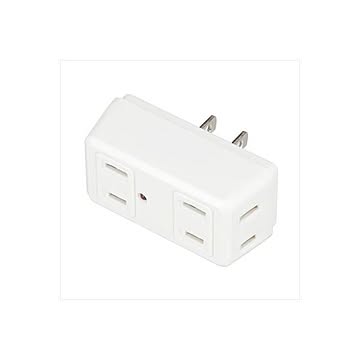 (まとめ)YAZAWA 雷ガード付4個口クワトロタップ Y02QK400WH×5セット