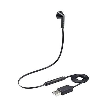 エレコム イヤホン インナーイヤー USB 片耳 セミオープン ミュートスイッチ付き モノラル 変換ケーブル付 PS4 5 NINTENDO SWITCH HS-EP20UBK