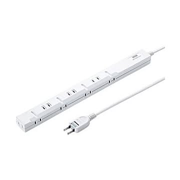 （まとめ）サンワサプライ スリムタップ2P・8個口 2m TAP-SLIM8-2 1個【×5セット】