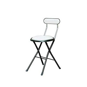 折りたたみ椅子 幅33cm ホワイト×ブラック スチールパイプ 1脚販売 完成品 リビング 在宅ワーク インテリア家具