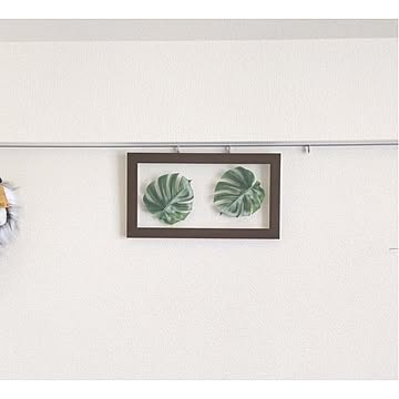 ウッドフレーム L モンステラ ブラウン