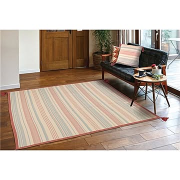 インド綿 レッド ラグマット 130×185cm 長方形