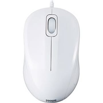 （まとめ） サンワサプライ 静音有線ブルーLEDマウス 2ボタン ホワイト MA-BL9W 1個 【×3セット】