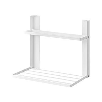 tower タワー (山崎実業) 洗濯機横マグネット折り畳み棚 2段 Washing Machine-Side Magnetic Folding Shelf - Two-Tier  バスルーム