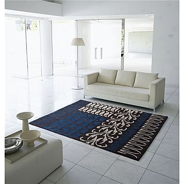 YARD RUG NEXTHOME ラグマット 140cm×200cm ブルー 防ダニ 防滑 洗える